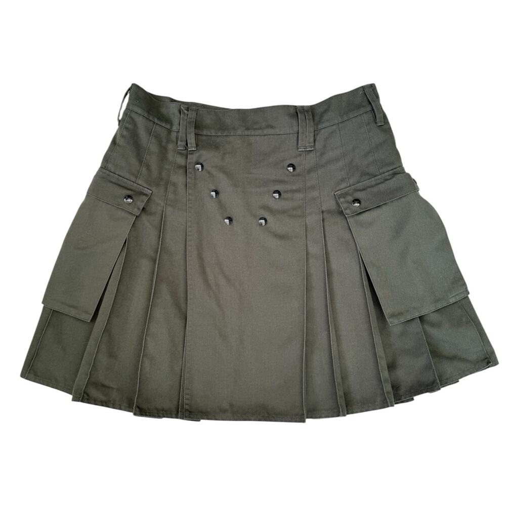 VTG Y2K Utilikilt Olive Green Utiliklan Cargo Pockets Men’s Kilt 38